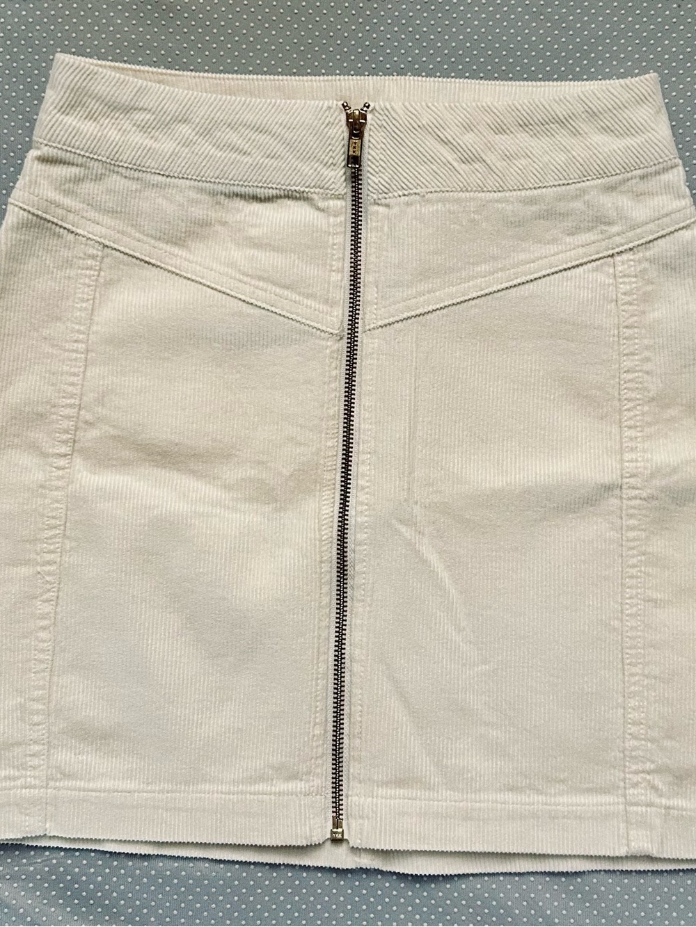 Women's Wild Fable Cream Zip-Front Corduroy Skirt